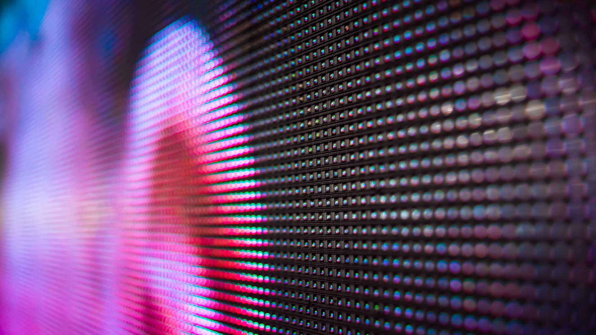 Close up of LED video wall pixels