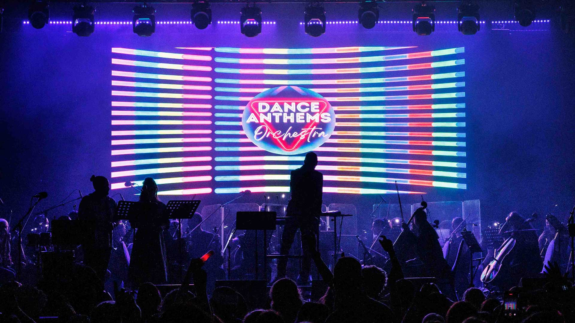 LED Video Wall with orchestra performing in-front