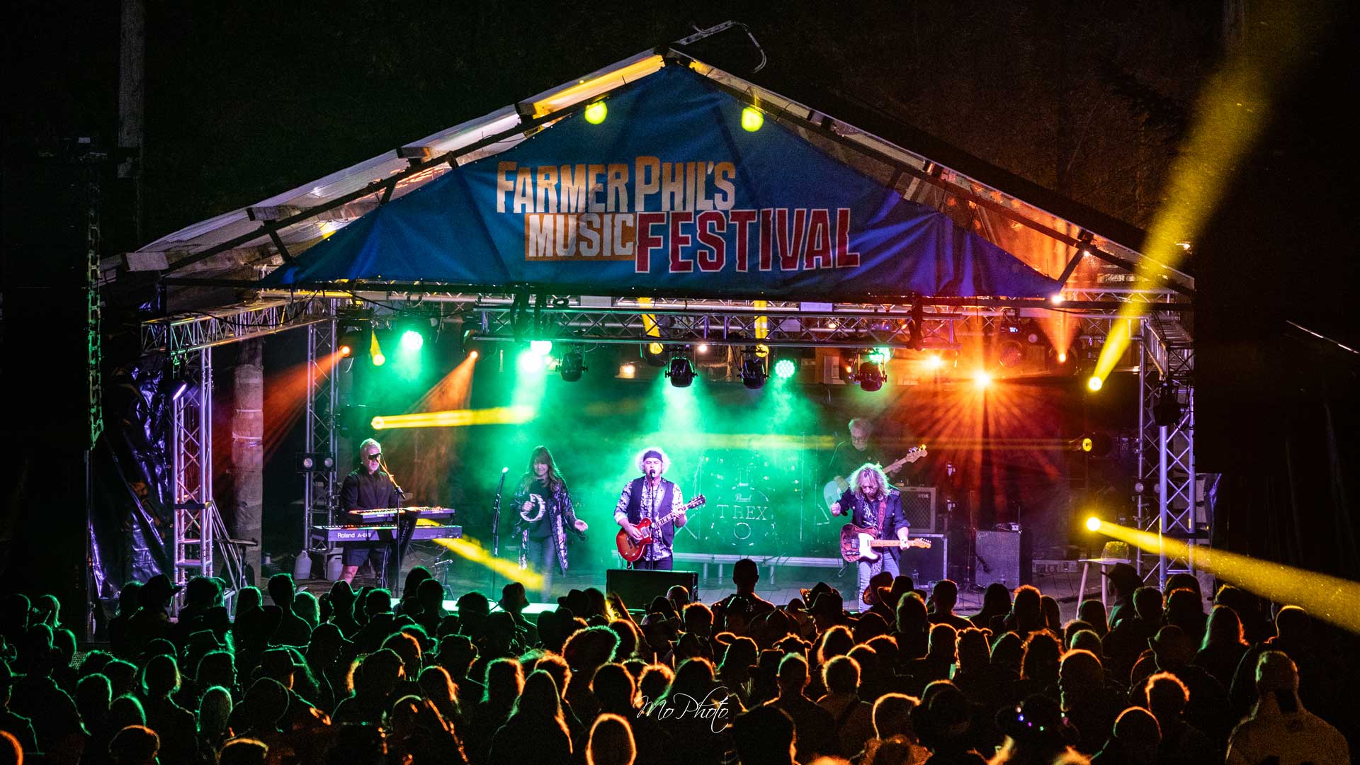 Farmer Phils Festival Main Stage with crowd watching a band peform